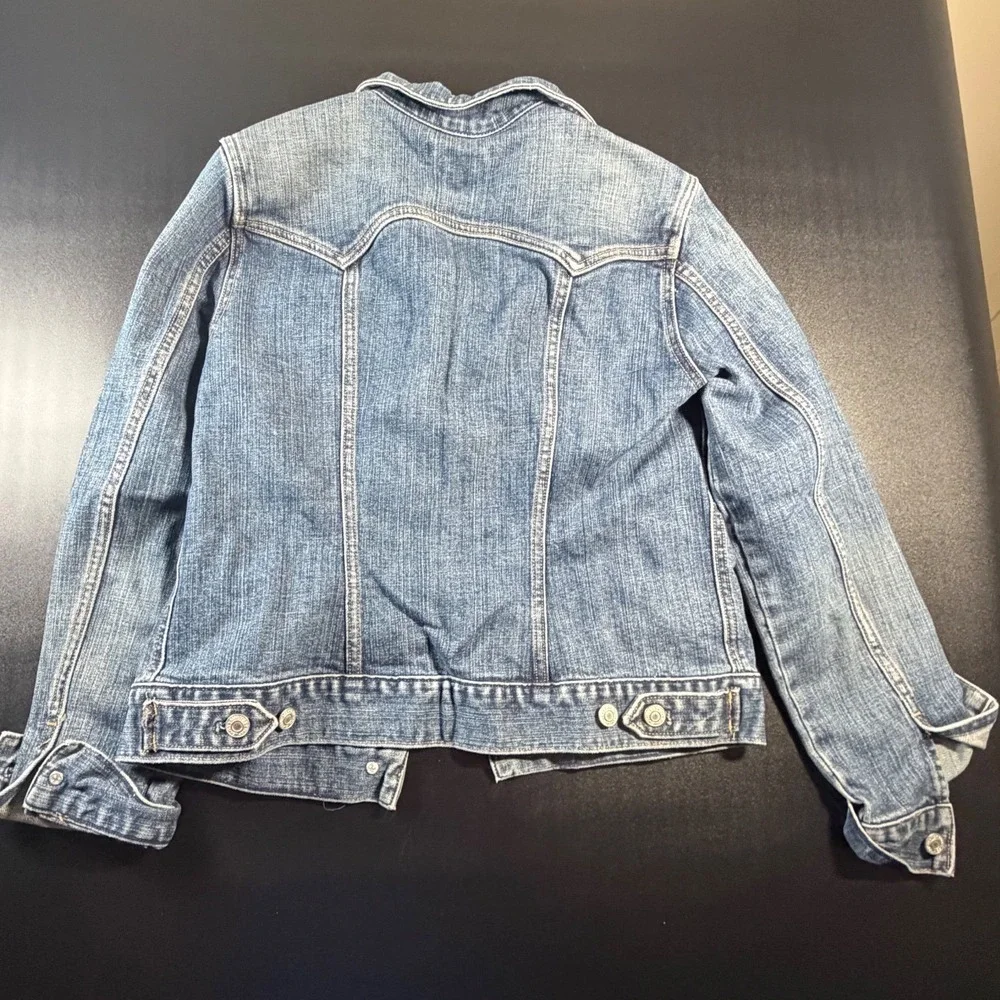 GAP Womens Medium Wash Stretch Denim Trucker Jacket Blue Size M RN 54023 K6